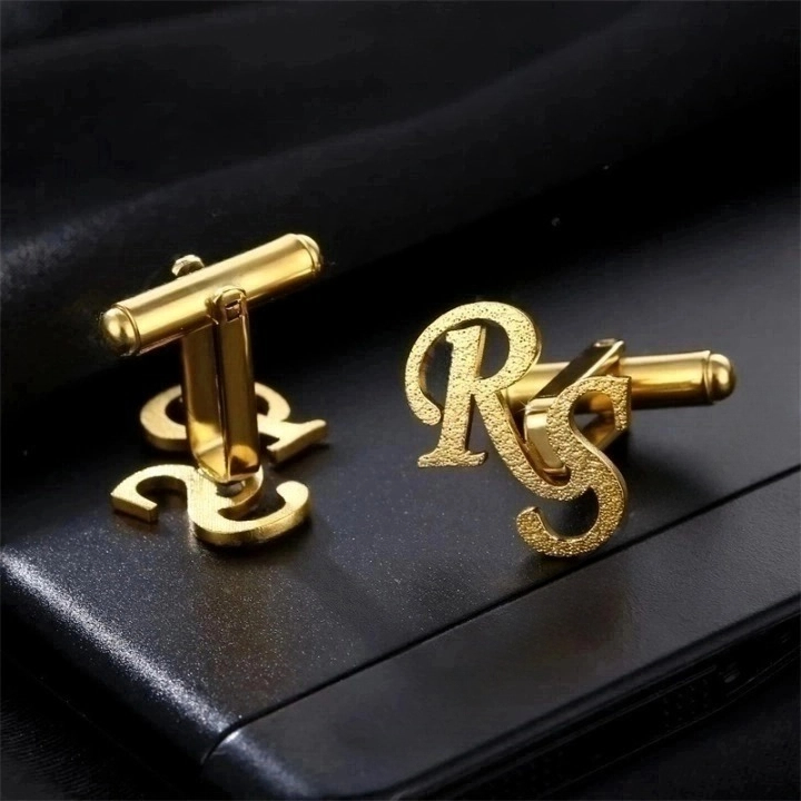 Custom Frosted Letters Cufflinks