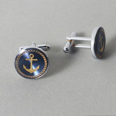 Men's Classic Enamel Anchor Cufflinks