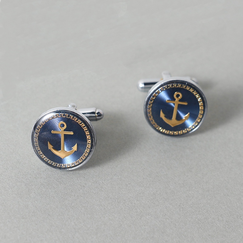 Men's Classic Enamel Anchor Cufflinks