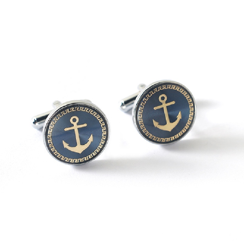 Men's Classic Enamel Anchor Cufflinks