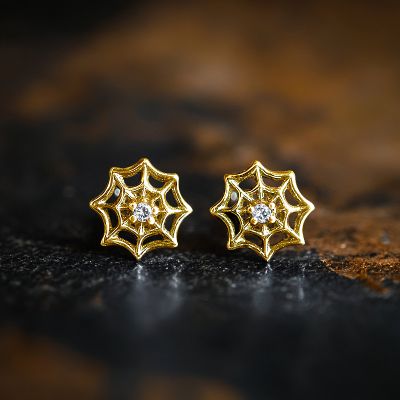 Spider Web Stud Earrings