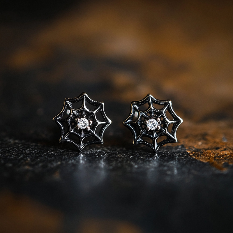 Spider Web Stud Earrings