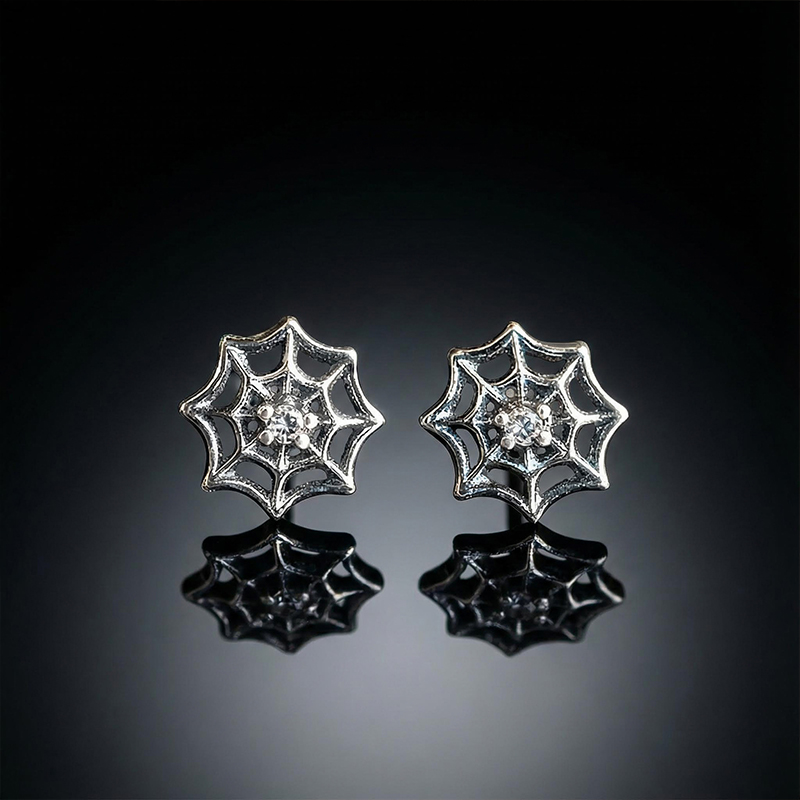 Spider Web Stud Earrings