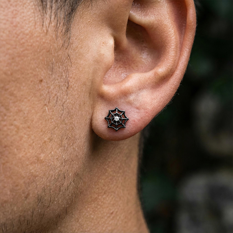 Spider Web Stud Earrings