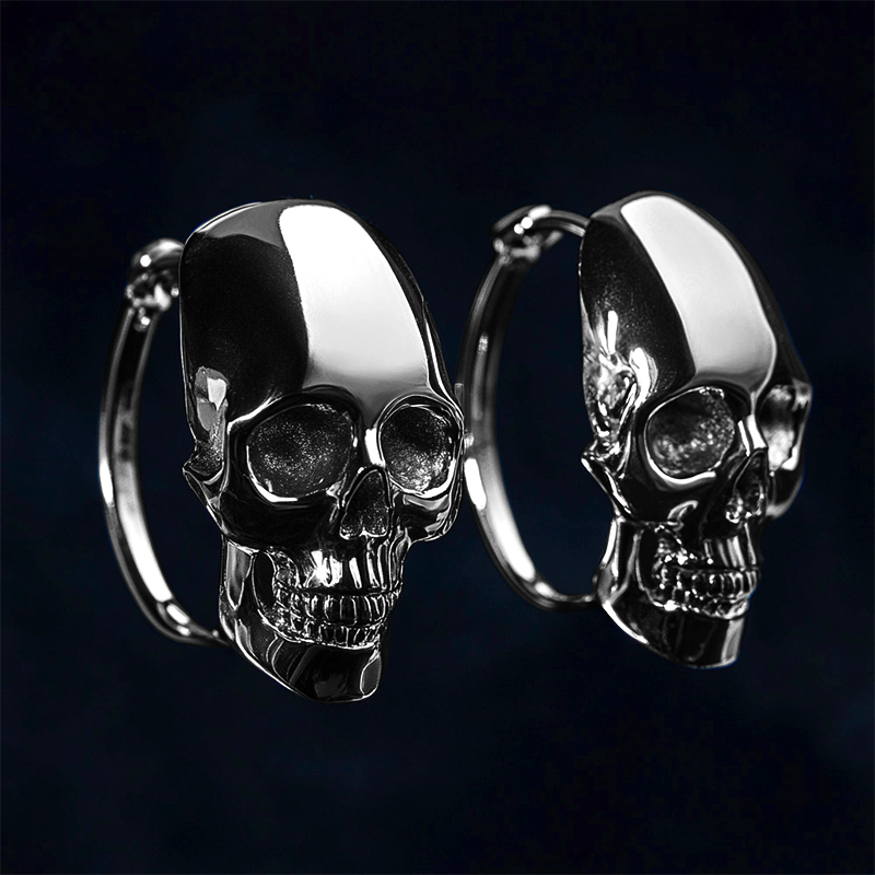 Skull Hoop Earrings