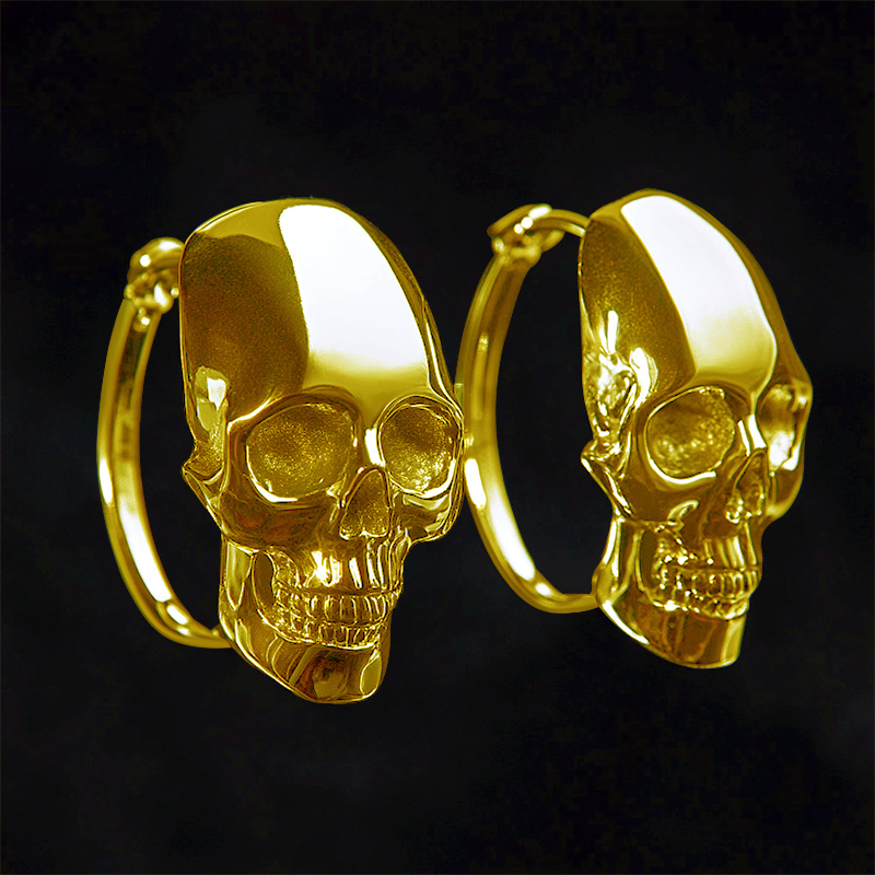 Skull Hoop Earrings