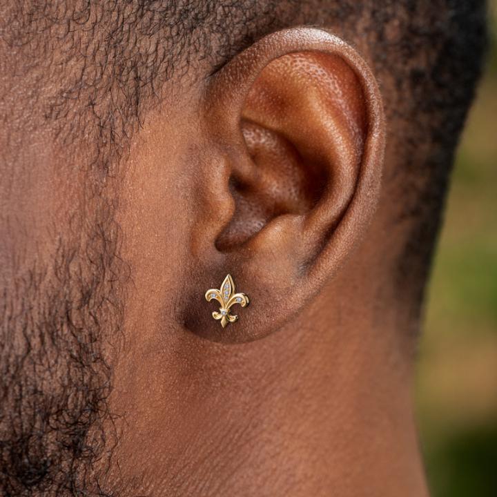 Iced Fleur de Lis Stud Earrings Iced Fleur de Lis Stud Earrings