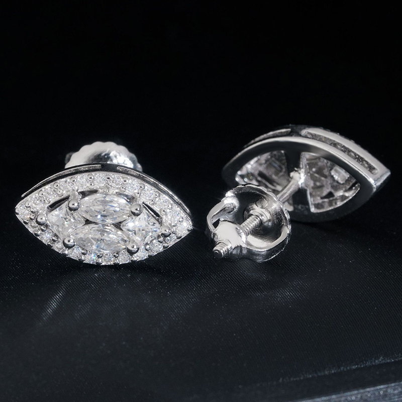 925S & VVS Moissanite Marquise Illusion Earrings