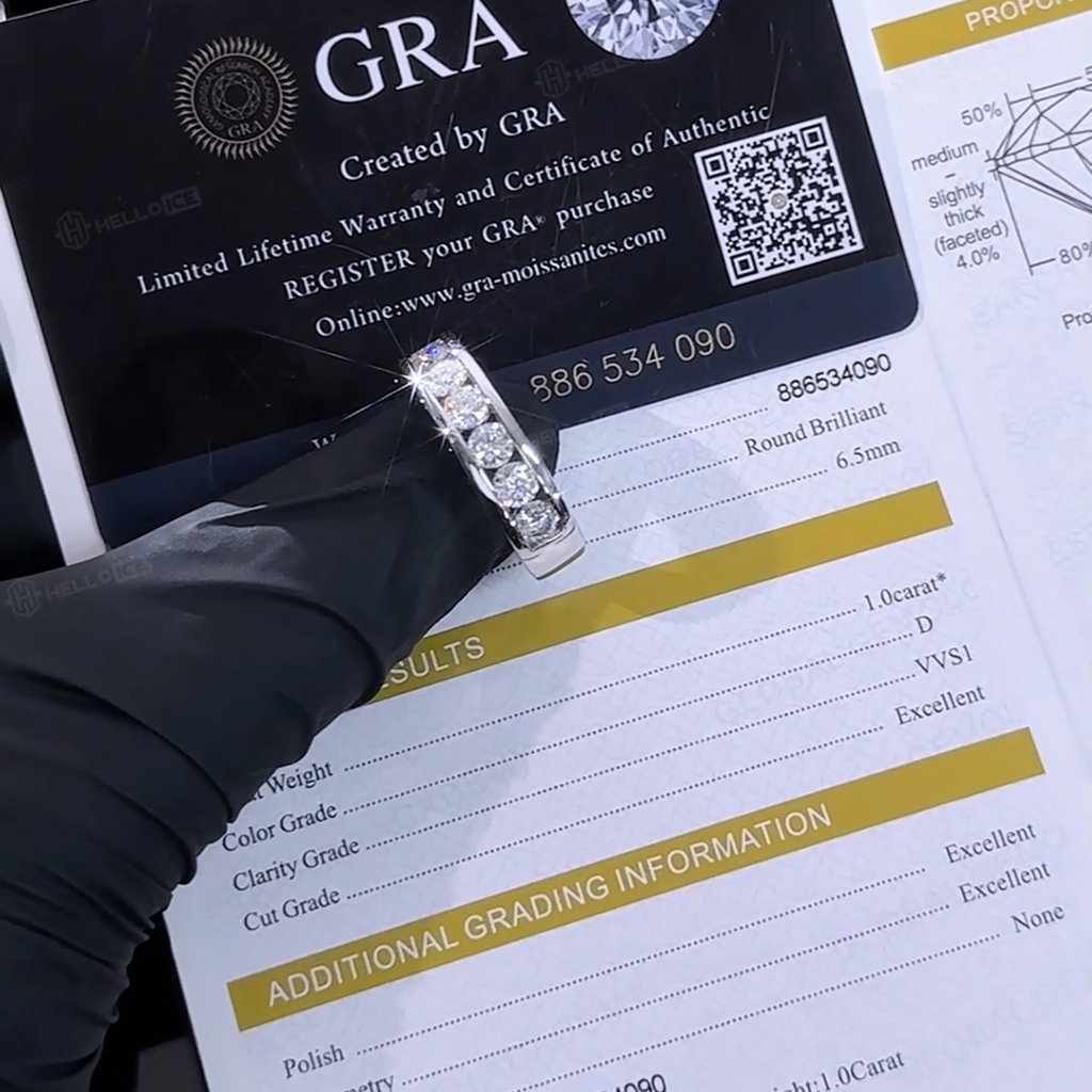 925S & VVS 2.1Ct Moissanite Ring in White Gold