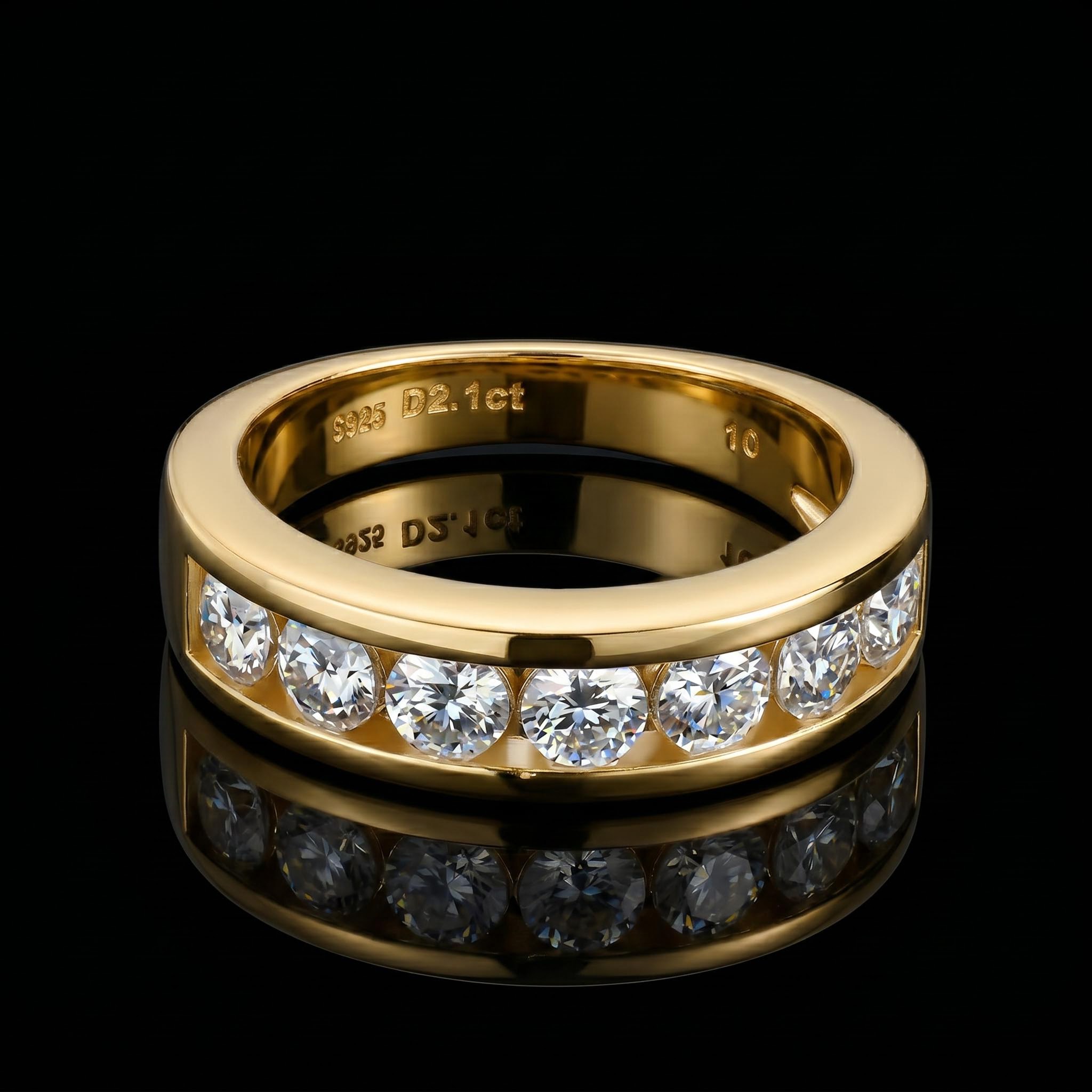 925S & VVS 2.1Ct Moissanite Ring in White Gold 925S & VVS 2.1Ct Moissanite Ring in White Gold