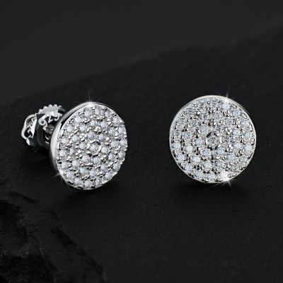 925S & VVS Moissanite Round Stud Earrings