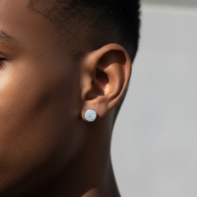 925S & VVS Moissanite Round Stud Earrings