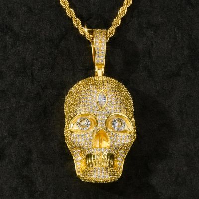 Iced Out Marquise Diamond Skull Pendant