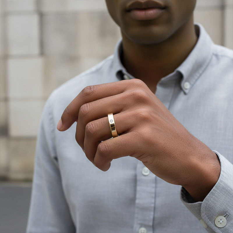 925S & VVS Moissanite 4mm Classic Statement Men's Engagement Ring 925S & VVS Moissanite 4mm Classic Statement Men's Engagement Ring