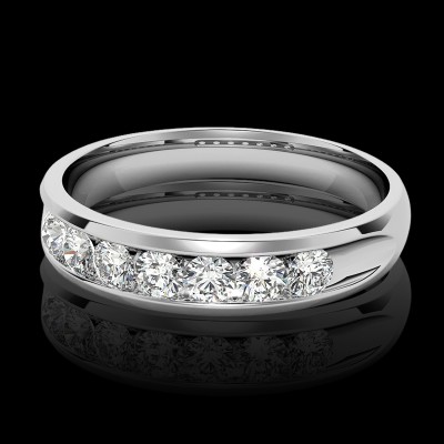 925S & VVS Moissanite 3mm Round Cut Diamond Men's Engagement Ring