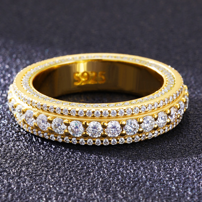 925S & VVS Moissanite Eternity Ring in Gold