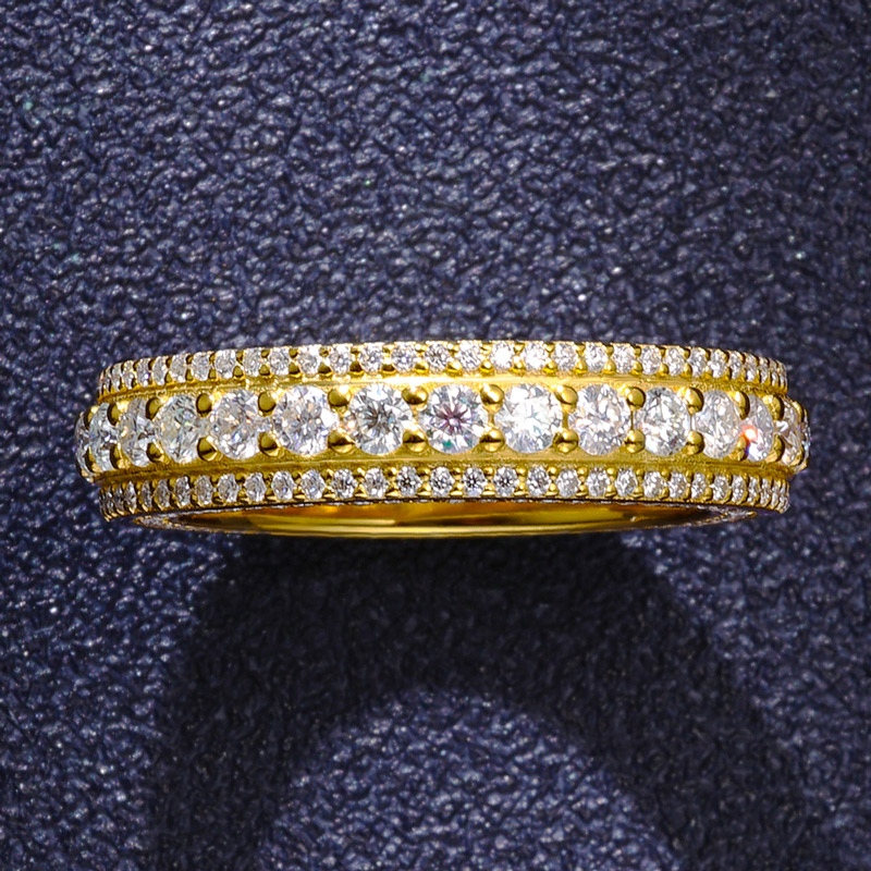 925S & VVS Moissanite Eternity Ring in Gold