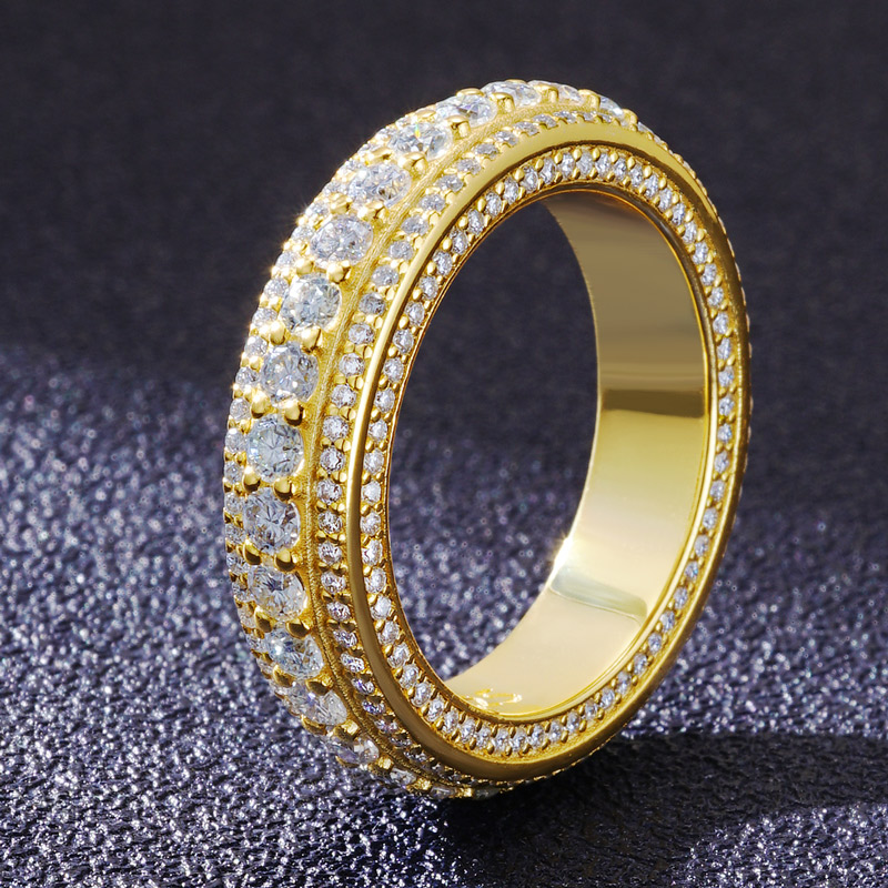 925S & VVS Moissanite Eternity Ring in Gold