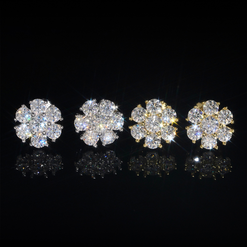 925S & VVS Moissanite Cluster Earrings