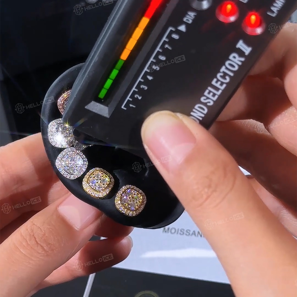 925S & VVS Moissanite Cluster Halo Earrings