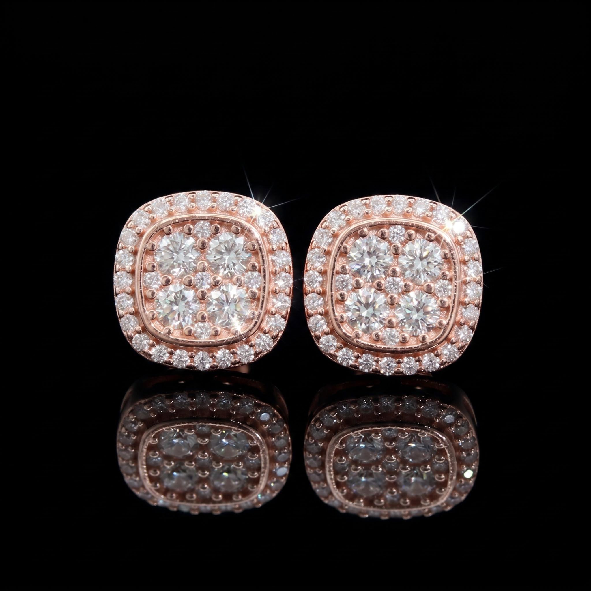 925S & VVS Moissanite Cluster Halo Earrings 925S & VVS Moissanite Cluster Halo Earrings