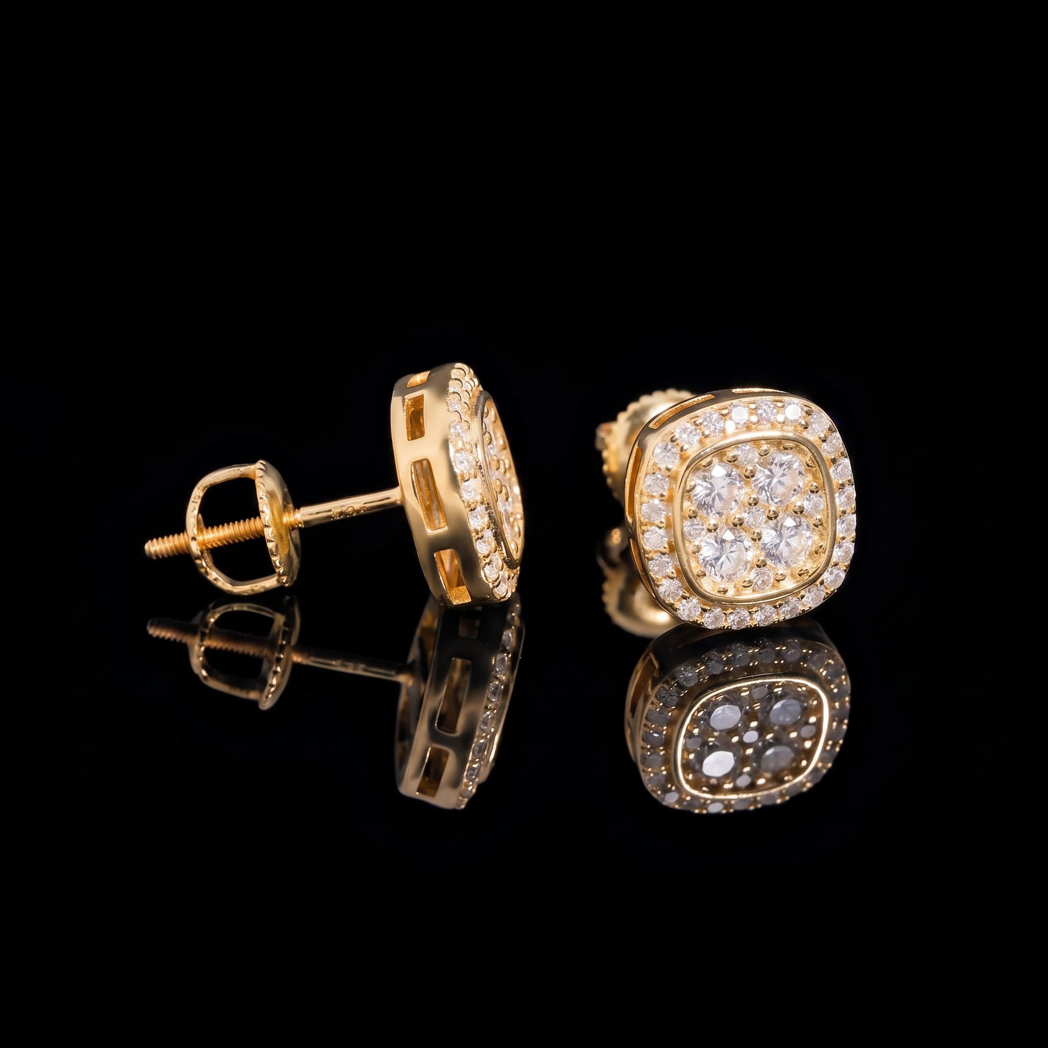 925 Silver & VVS1 Moissanite Cluster Halo Earrings