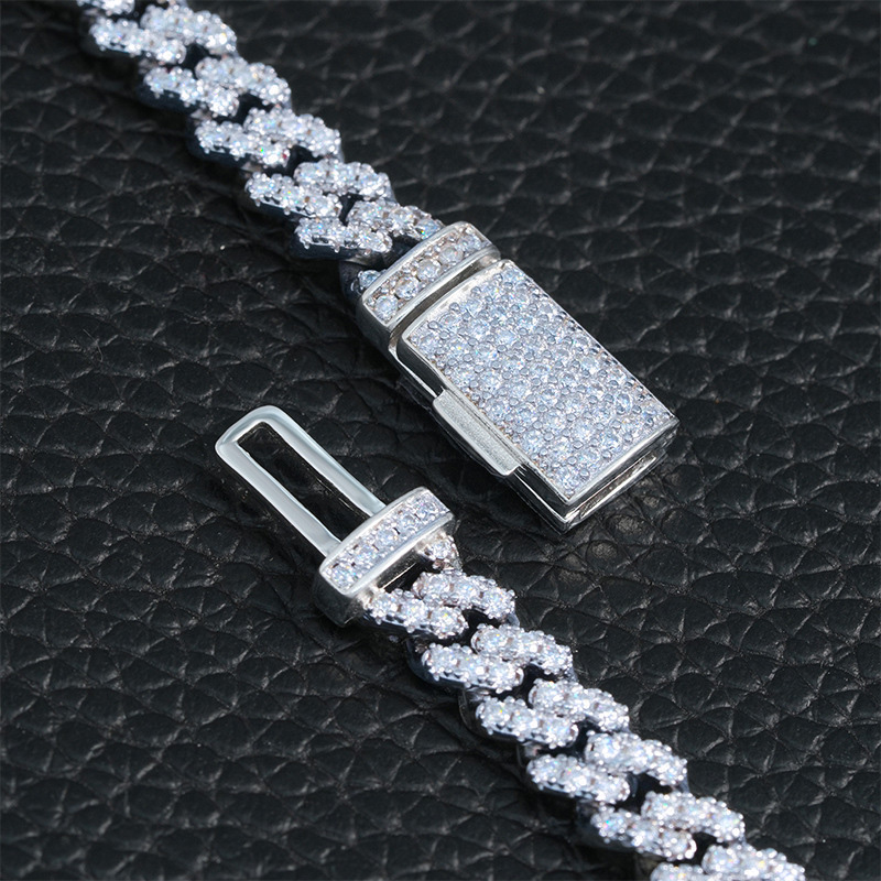 925S & VVS Moissanite 6mm Cuban Link Chain