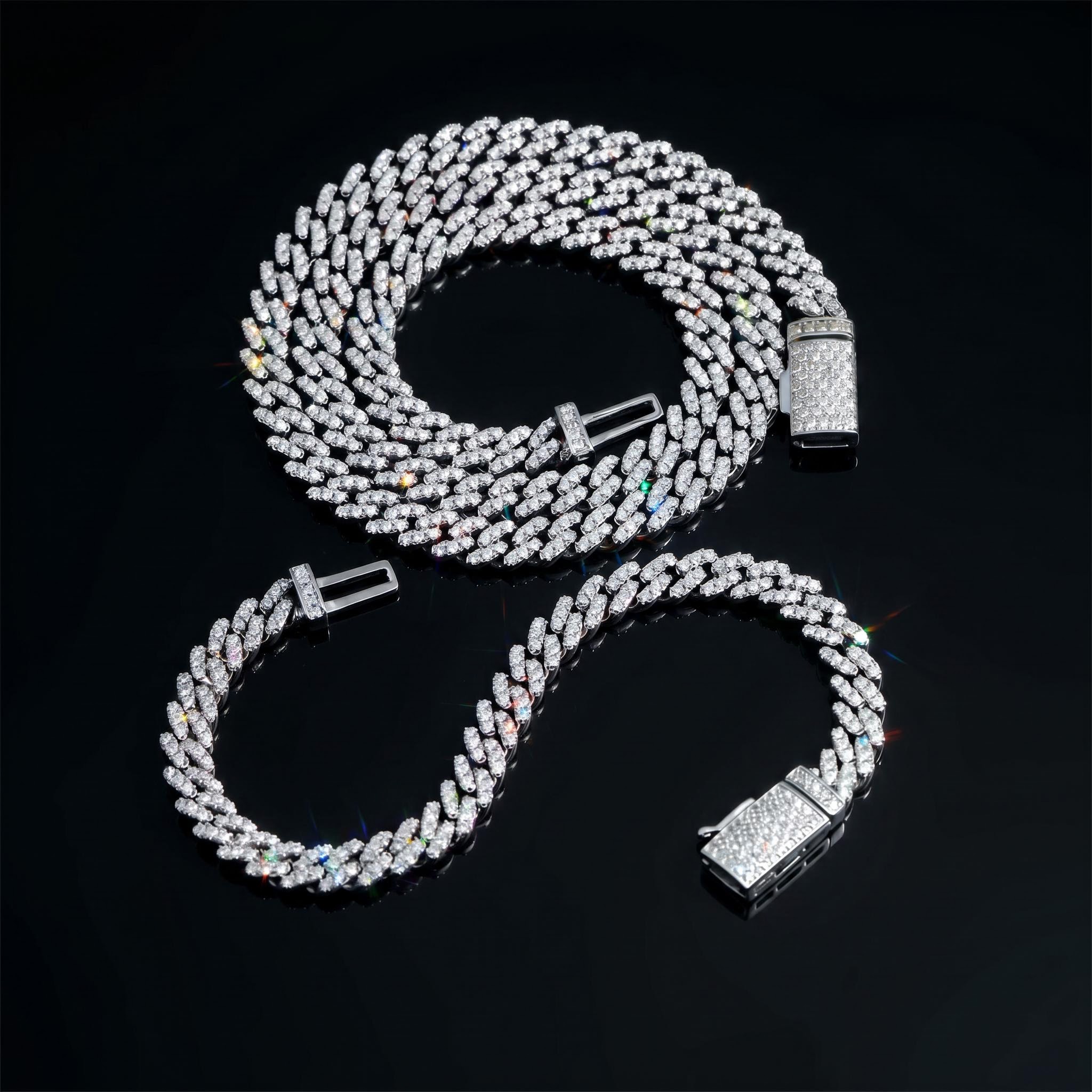 925S & VVS Moissanite 6mm Cuban Link Chain