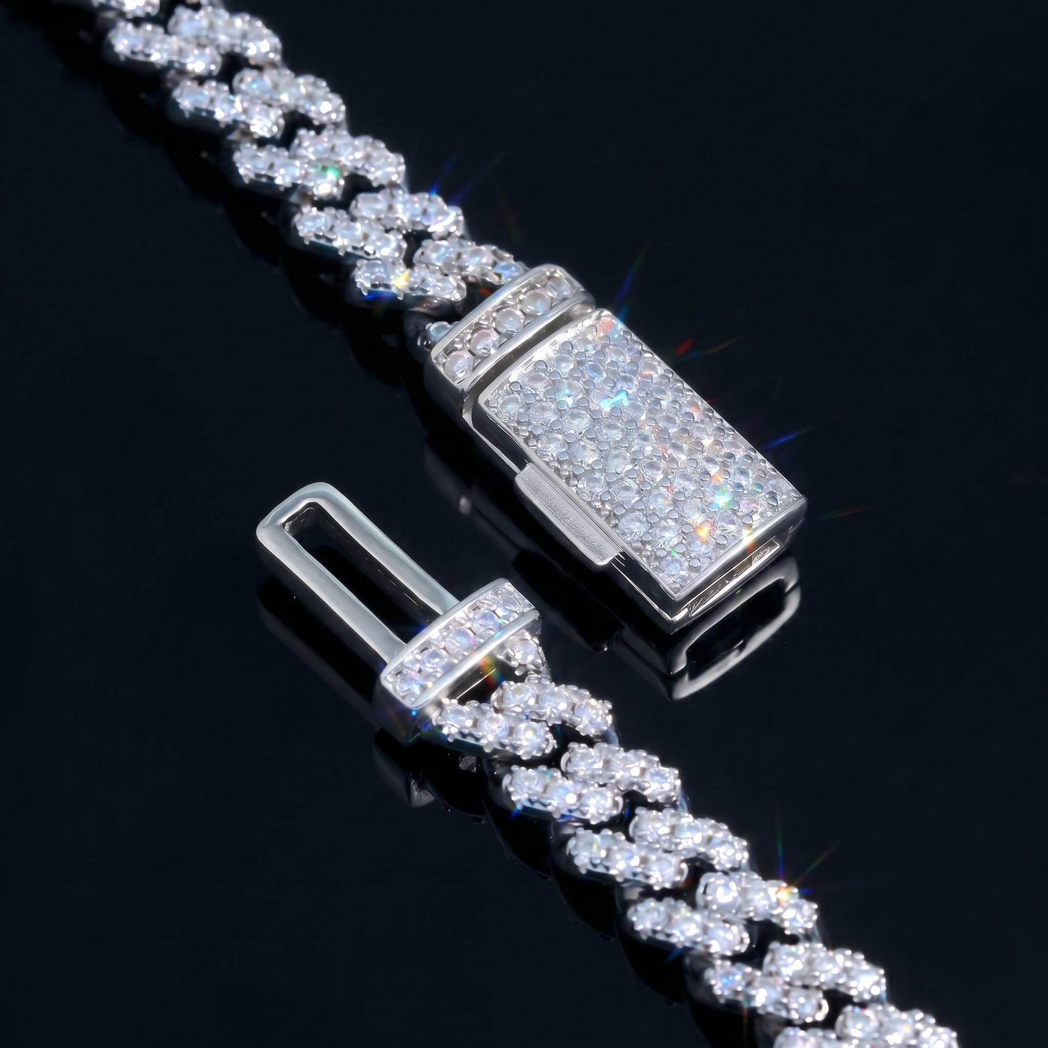 925S & VVS Moissanite 6mm Cuban Link Chain