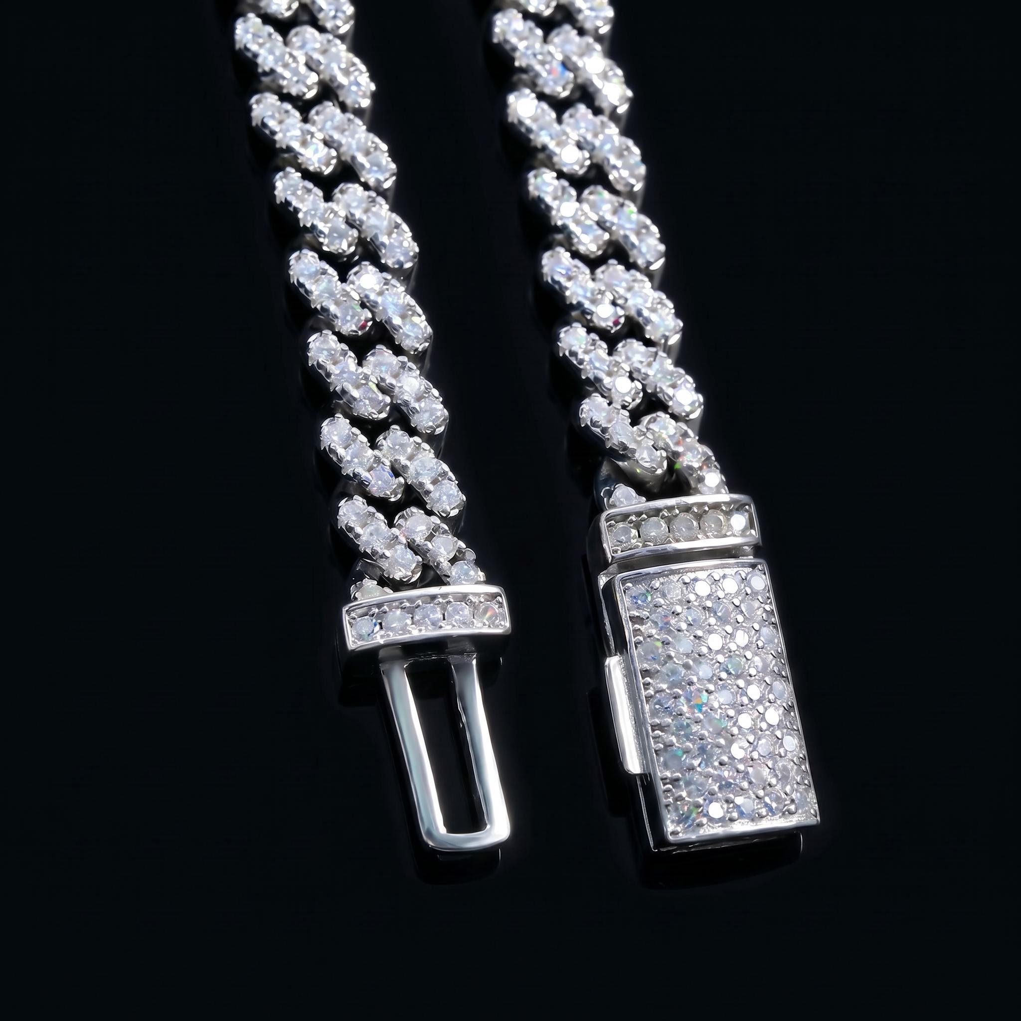 925S & VVS Moissanite 6mm Cuban Link Chain