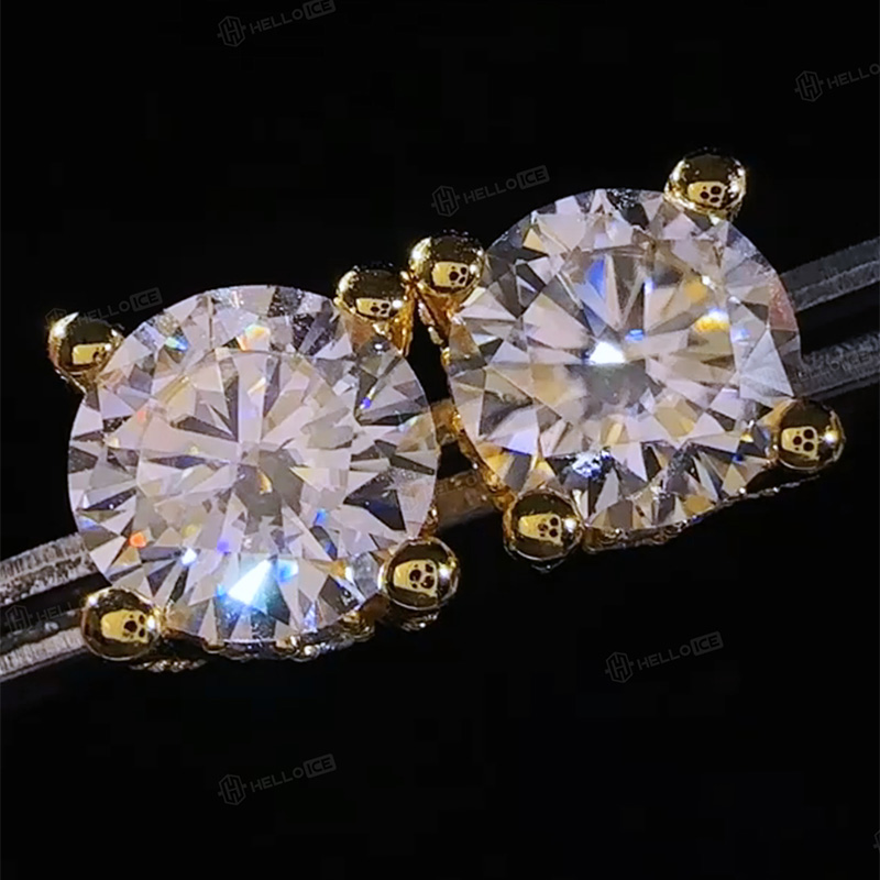 Certified VVS1 Moissanite Full Paved Earrings in Sterling Silver