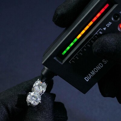 Certified VVS1 Moissanite Full Paved Earrings in Sterling Silver