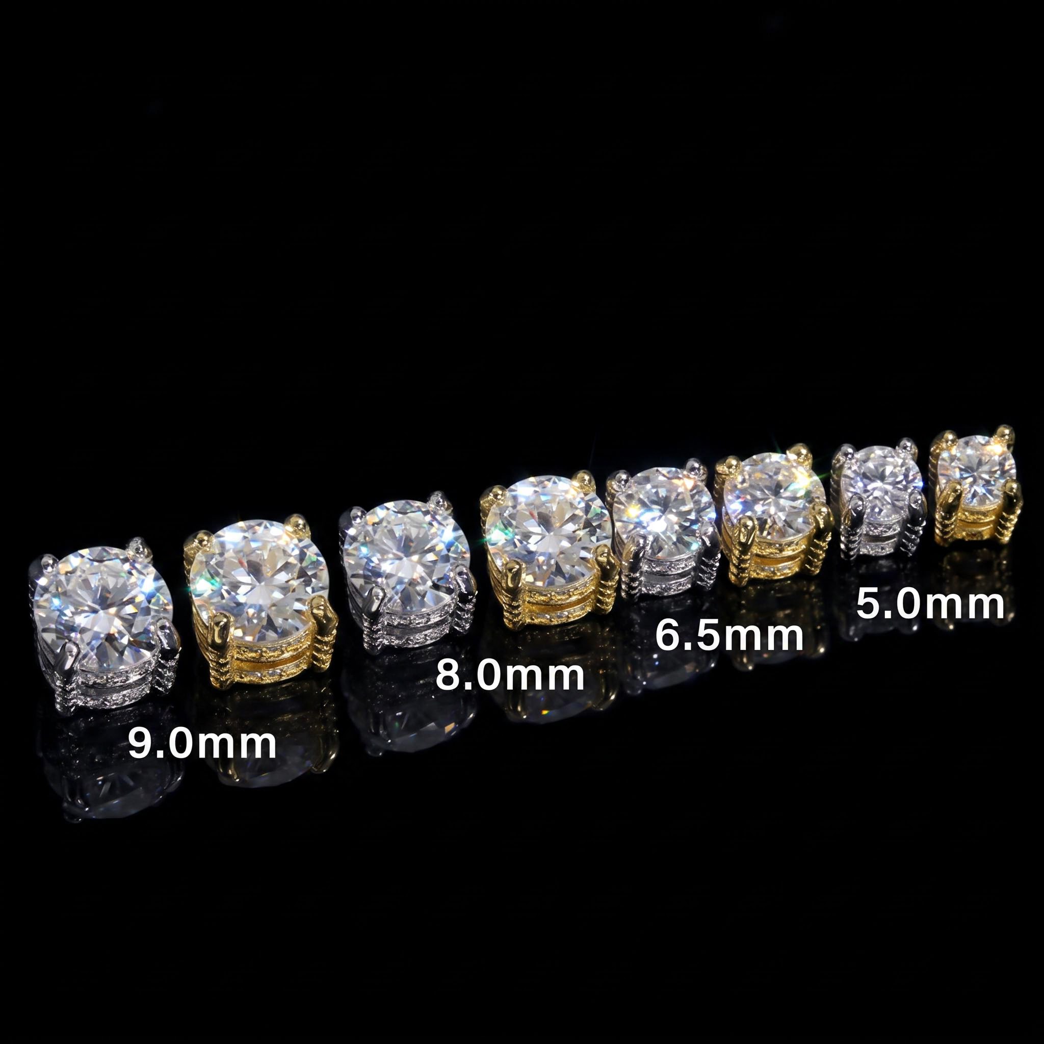 Certified VVS1 Moissanite Full Paved Earrings in Sterling Silver