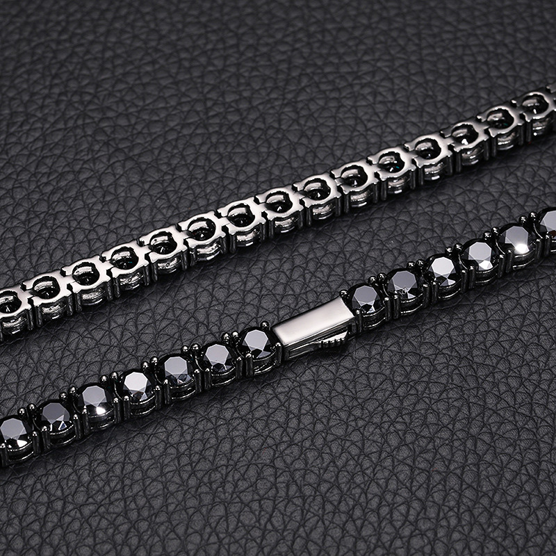 925S & VVS Black Moissanite Tennis Bracelet in Black Gold