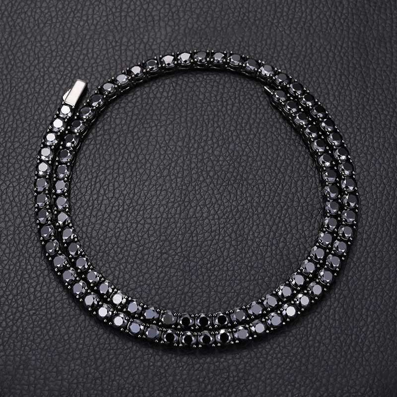 925S & VVS Black Moissanite Tennis Bracelet in Black Gold