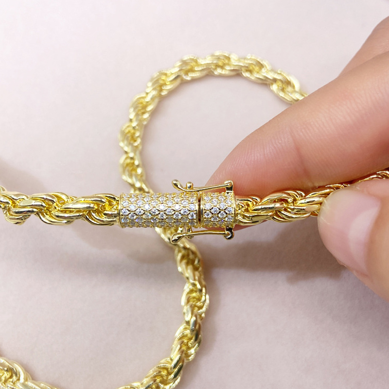 6mm 925S & VVS Moissanite Rope Chain