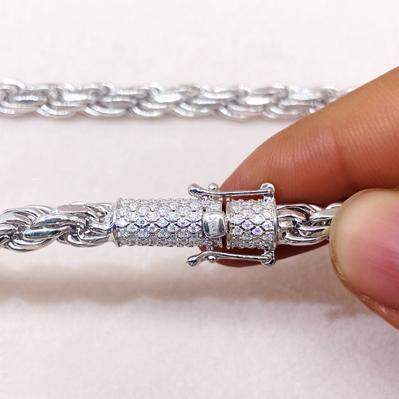 6mm 925S & VVS Moissanite Rope Chain