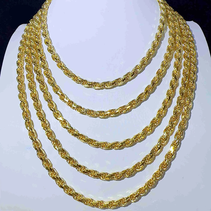 6mm 925S & VVS Moissanite Clasp Stainless Steel Rope Chain