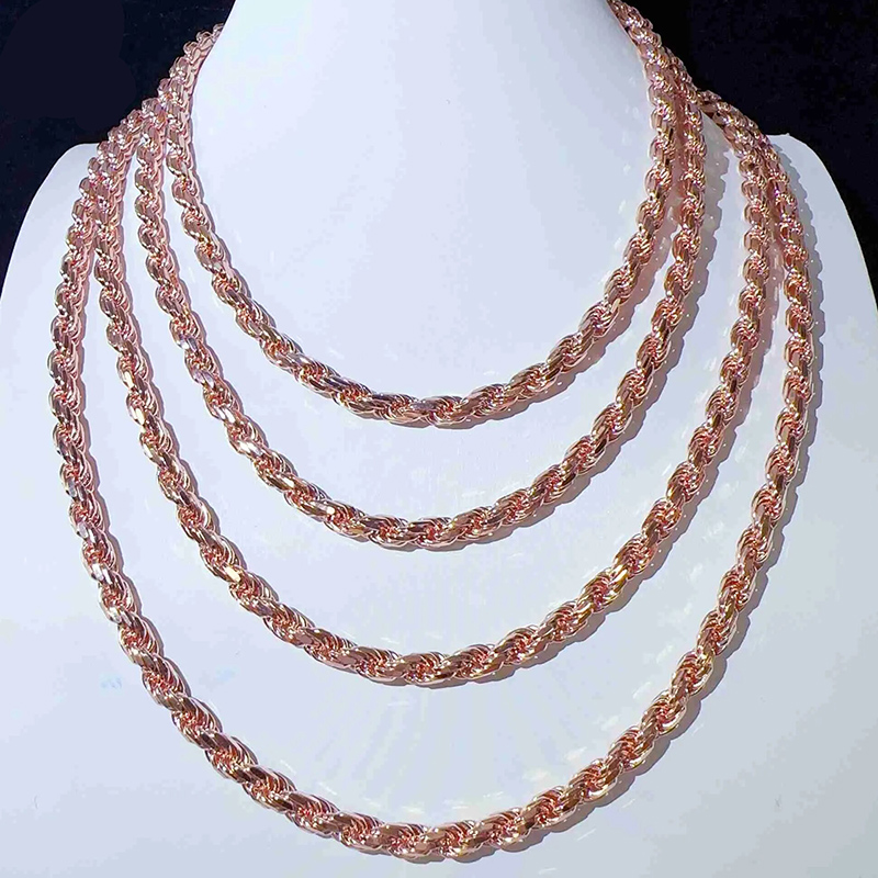 6mm 925S & VVS Moissanite Clasp Stainless Steel Rope Chain