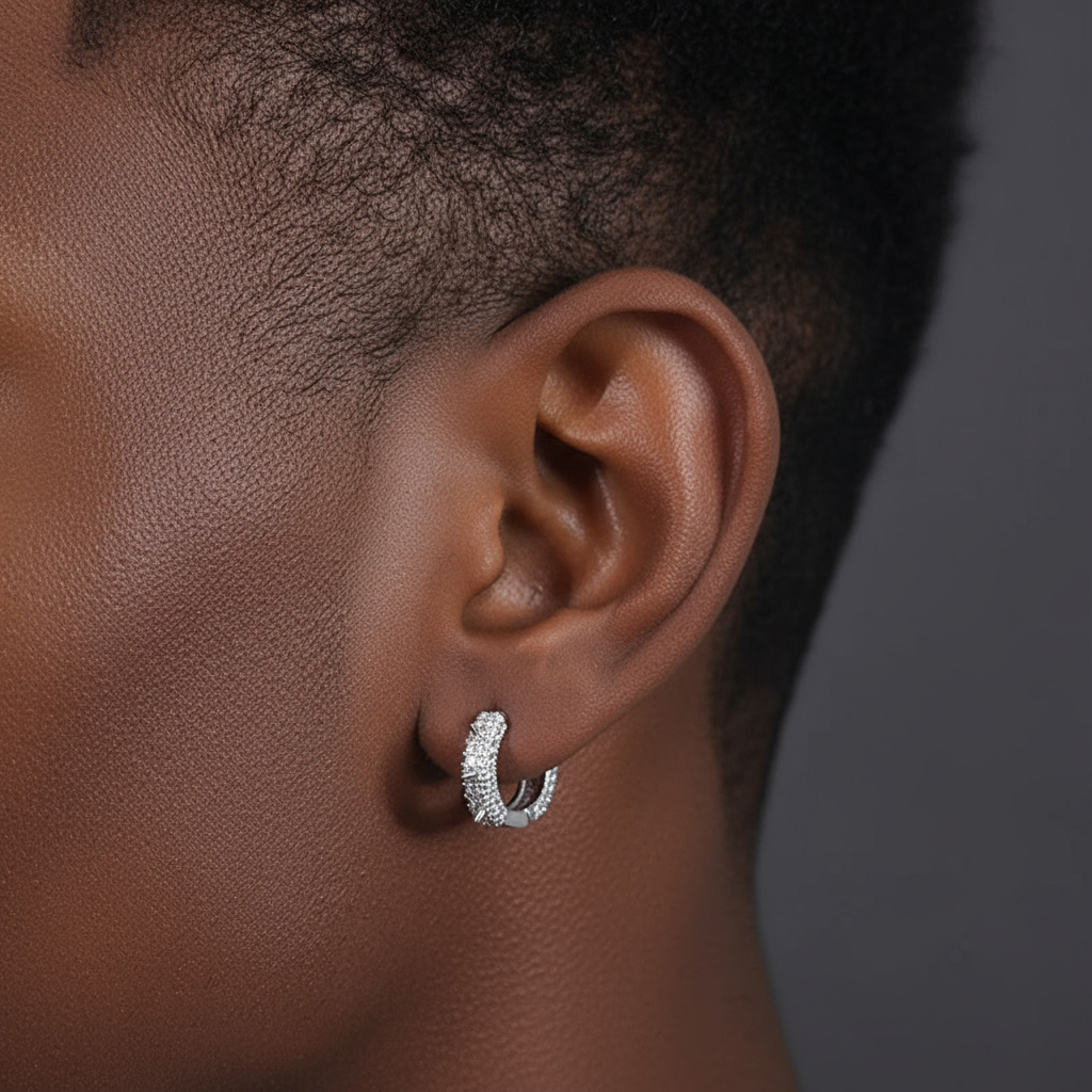 925S & VVS Moissanite Spiked Hoop Earrings 925S & VVS Moissanite Spiked Hoop Earrings