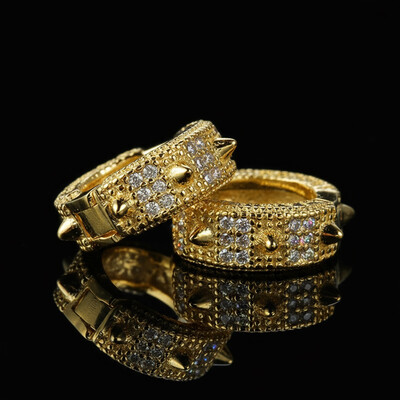 925S & VVS Moissanite Spiked Hoop Earrings