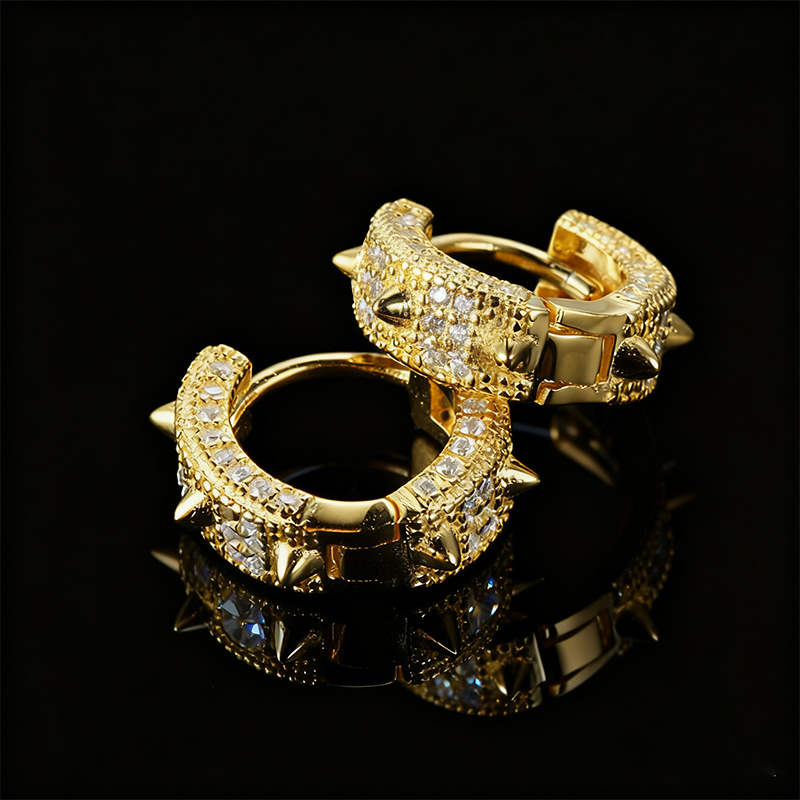 925S & VVS Moissanite Spiked Hoop Earrings 925S & VVS Moissanite Spiked Hoop Earrings