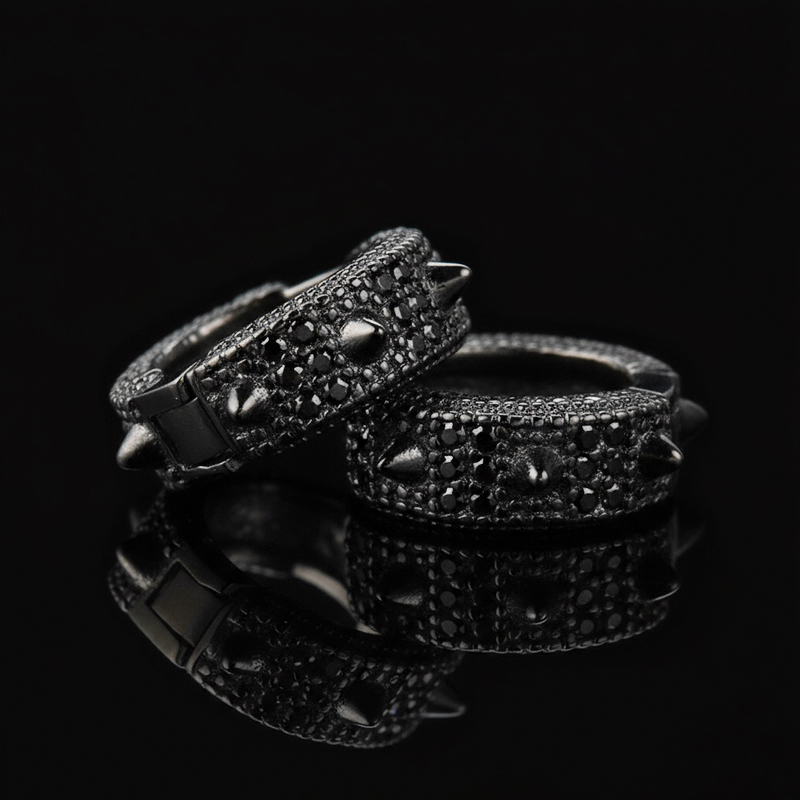 925S & VVS Moissanite Spiked Hoop Earrings 925S & VVS Moissanite Spiked Hoop Earrings