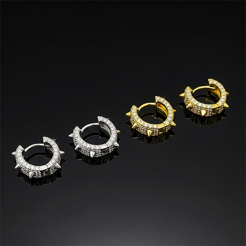 925S & VVS Moissanite Spiked Hoop Earrings 925S & VVS Moissanite Spiked Hoop Earrings