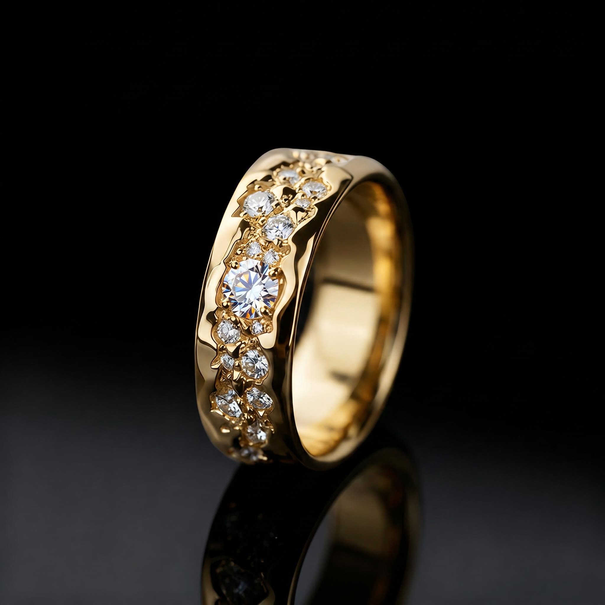 925 Silver & VVS1 Moissanite Grand Canyon Band Ring 925 Silver & VVS1 Moissanite Grand Canyon Band Ring