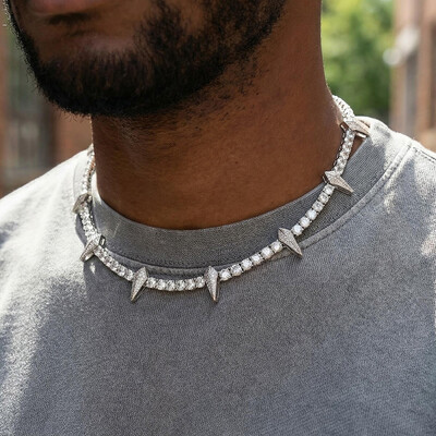 5mm 925S & VVS Moissanite Fight Tooth and Claw Tennis Chain