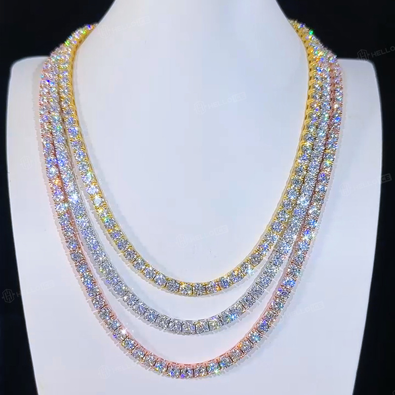 925S & VVS Moissanite Custom Name Tennis Chain