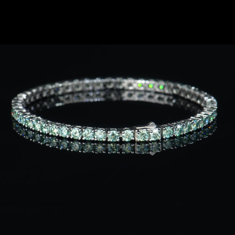 3mm 925S & VVS Moissanite Tennis Bracelet - Champagne/Sapphire/Blue-Green/Emerald/White