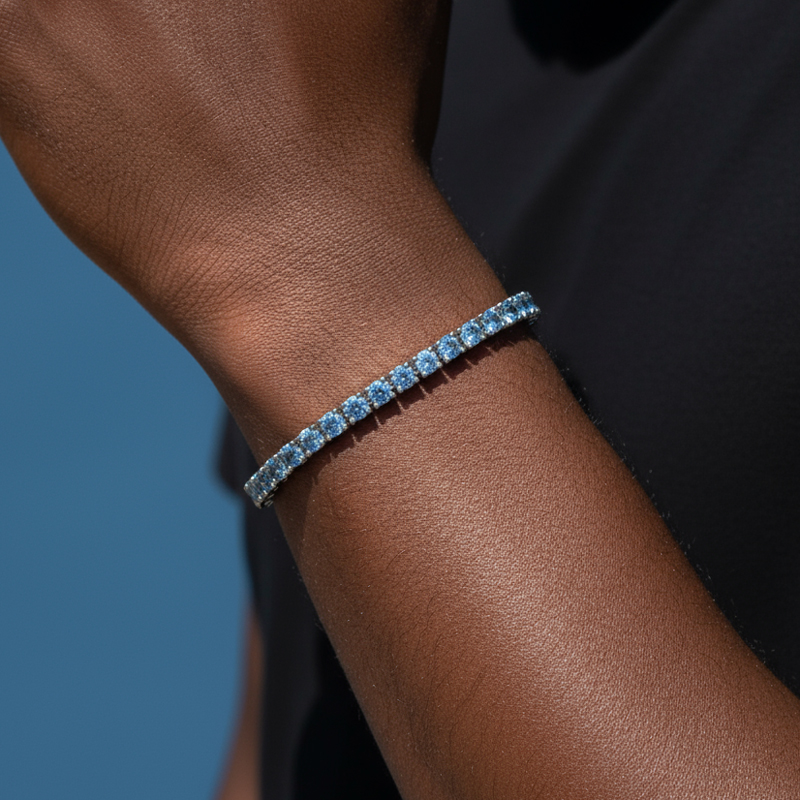 3mm 925S & VVS Moissanite Tennis Bracelet - Champagne/Sapphire/Blue-Green/Emerald/White 3mm 925S & VVS Moissanite Tennis Bracelet - Champagne/Sapphire/Blue-Green/Emerald/White