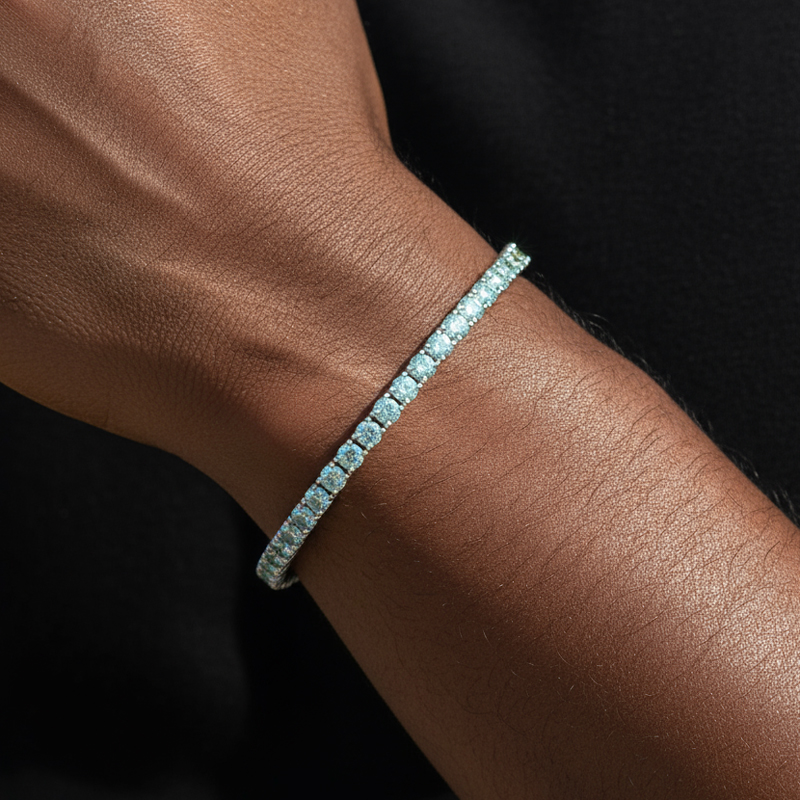 3mm 925S & VVS Moissanite Tennis Bracelet - Champagne/Sapphire/Blue-Green/Emerald/White 3mm 925S & VVS Moissanite Tennis Bracelet - Champagne/Sapphire/Blue-Green/Emerald/White